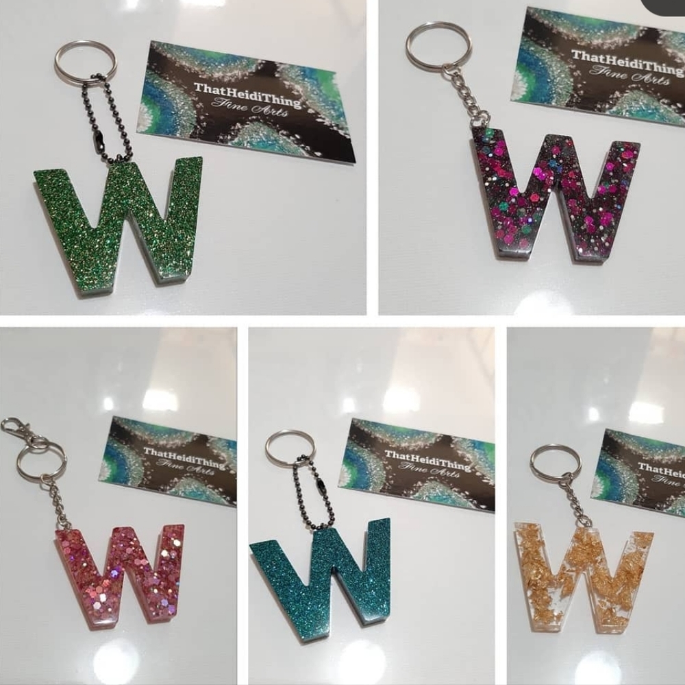 Bag charm Keychain Letter W